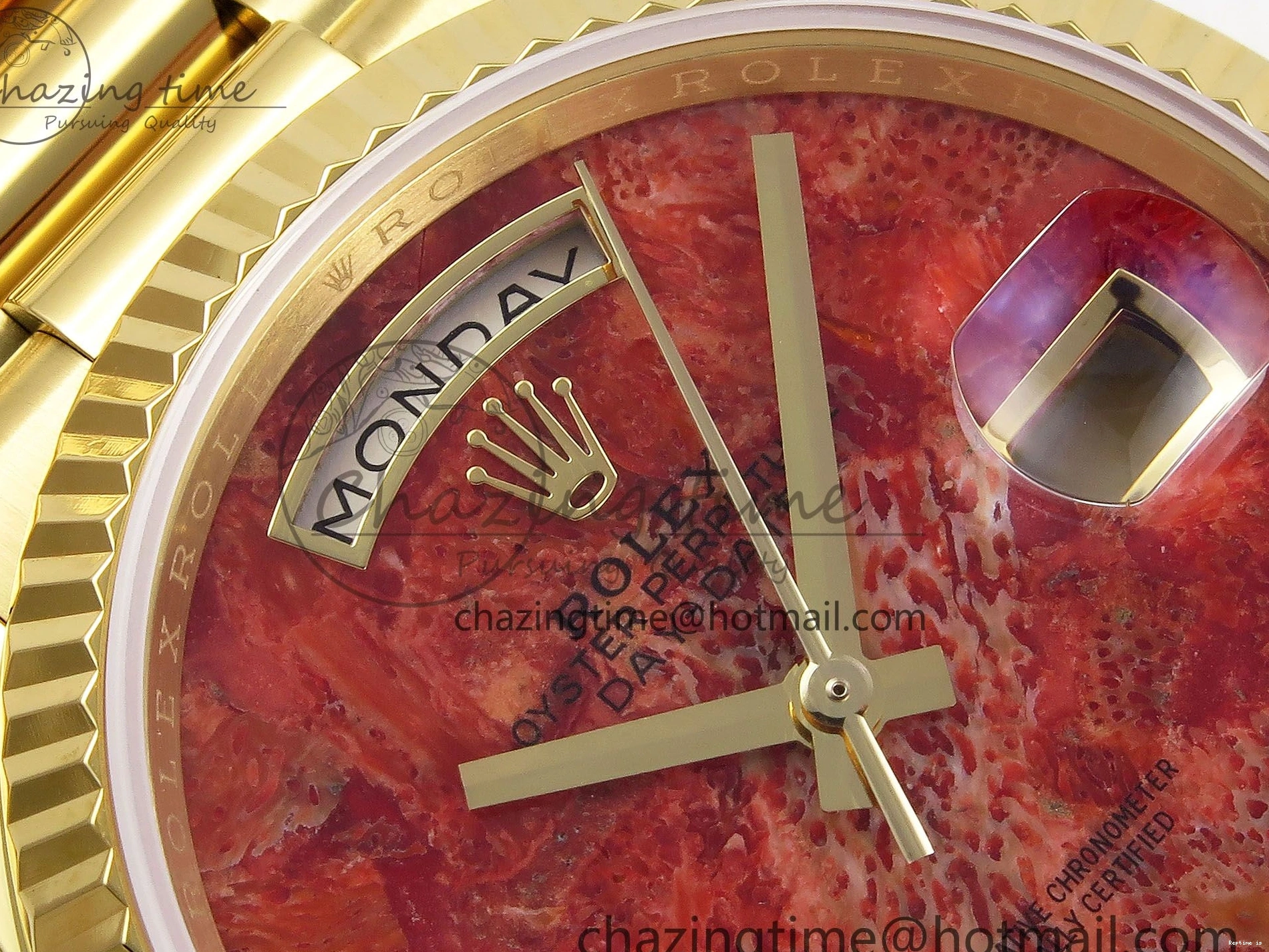 0101 Tailored Day Date 36 YG RAF Best Edition Rock Dial on YG Bracelet A 1384